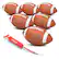 Front. GoSports - Max Grip Rubber Football with Ball Pump and Bag (6 Pack) - Brown.
