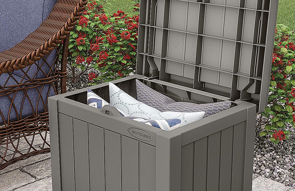 Suncast - Small Resin Patio Storage Deck Box and Seat