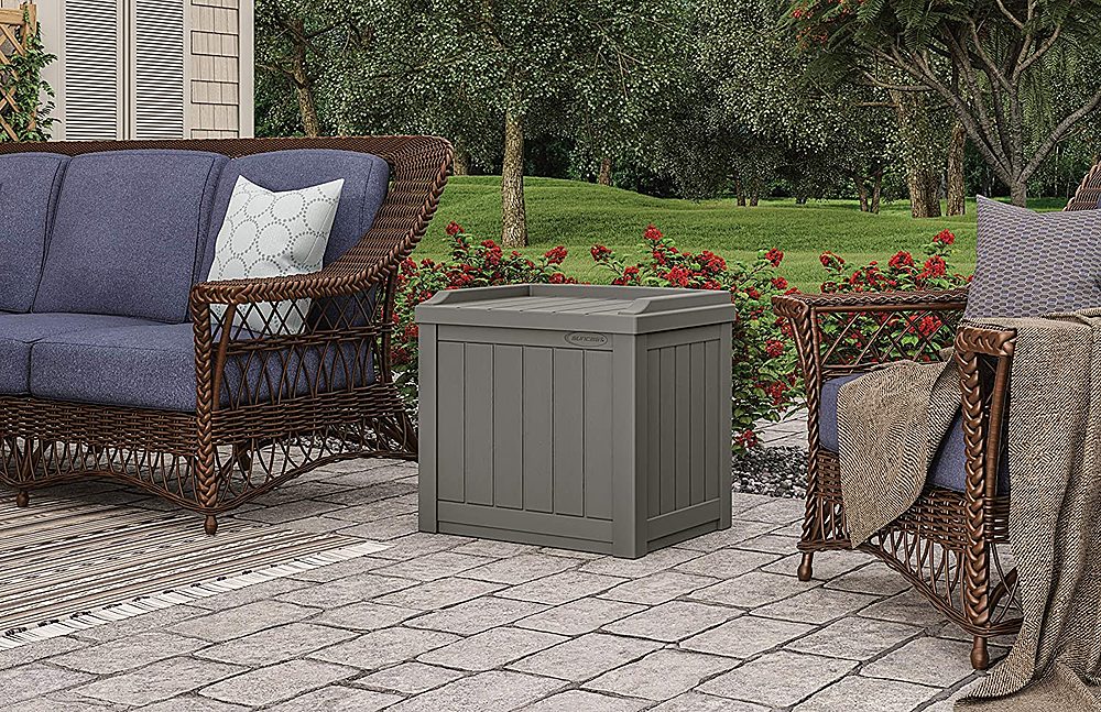 Suncast Outdoor Resin Storage Deck Seat Water Resistant Garden Patio Furniture for sale online 