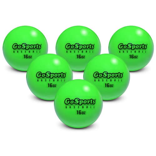 GoSports - Weighted Hitting & Pitching Training Baseballs (6 Pack) - Green