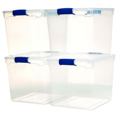 Homz - Heavy Duty Modular Stackable Storage Containers,  4 Pack