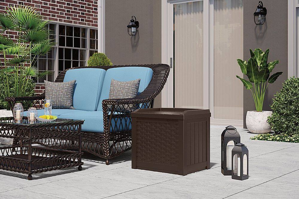 Alt View 12. Suncast - Outdoor Patio Storage Box - Java.