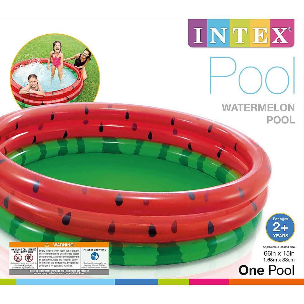 Alt View 17. Intex - Round Inflatable Outdoor Kids Swimming and Wading Watermelon Pool - Multi.