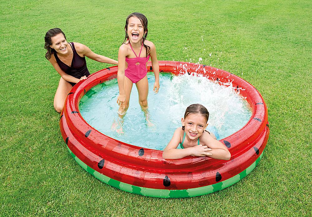 Alt View 13. Intex - Round Inflatable Outdoor Kids Swimming and Wading Watermelon Pool - Multi.
