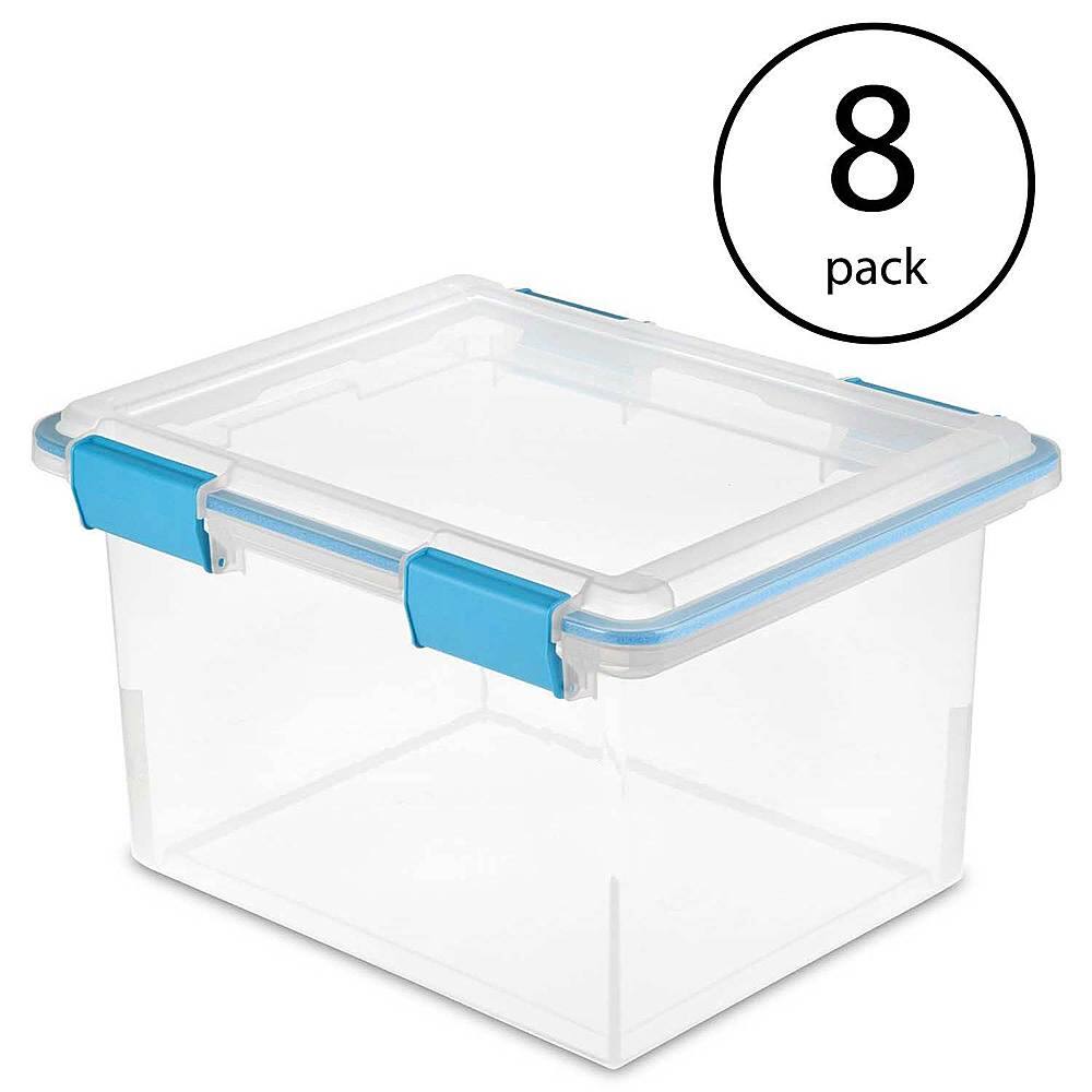 Front. Sterilite - Gasket Box with Clear Base and Lid (8 Pack).