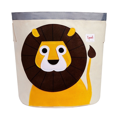 3 Sprouts - Canvas Storage Bin Laundry and Toy Basket for Baby and Lion