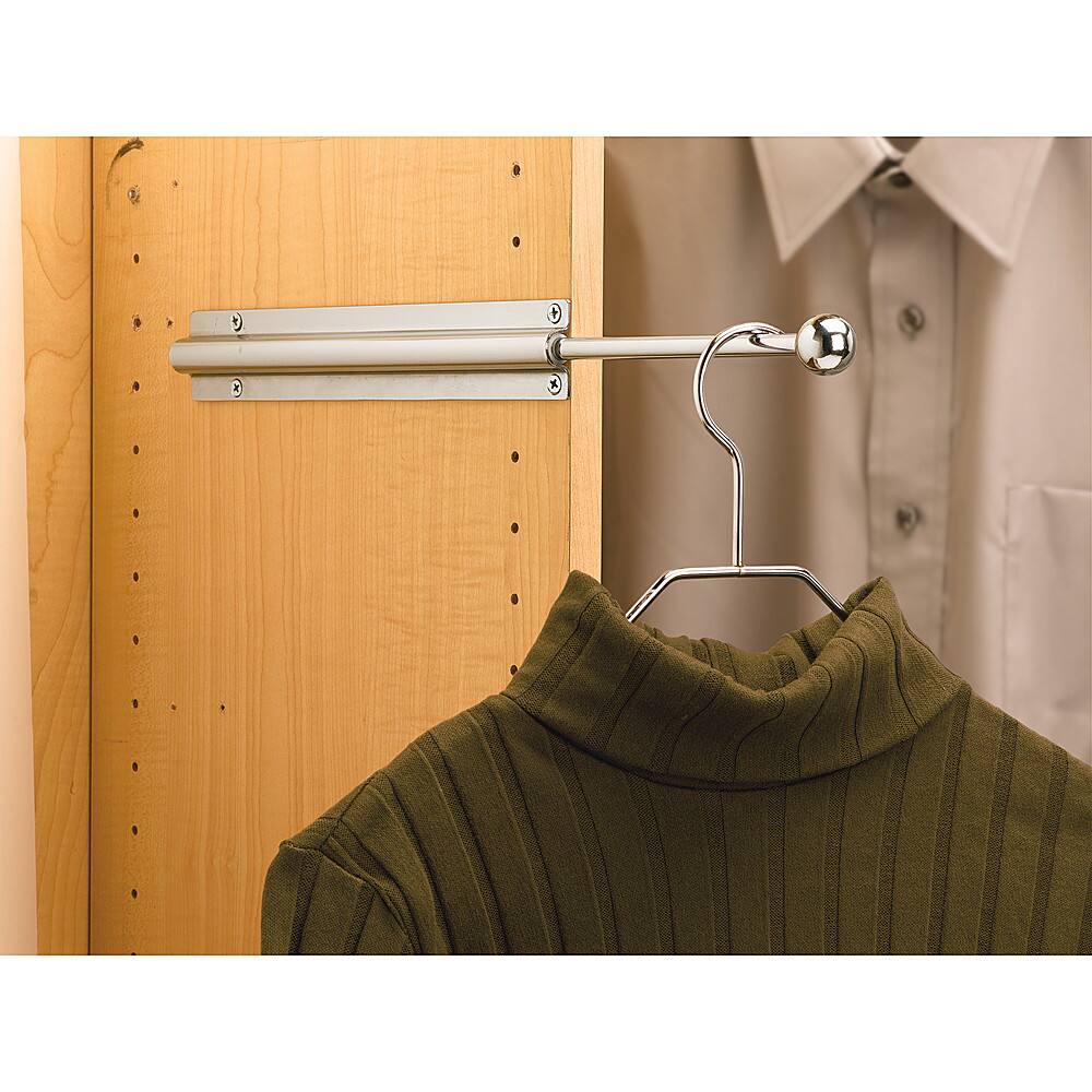 Alt View 13. Rev-A-Shelf - Extendable Metal Closet Valet Clothes Rod - Chrome.