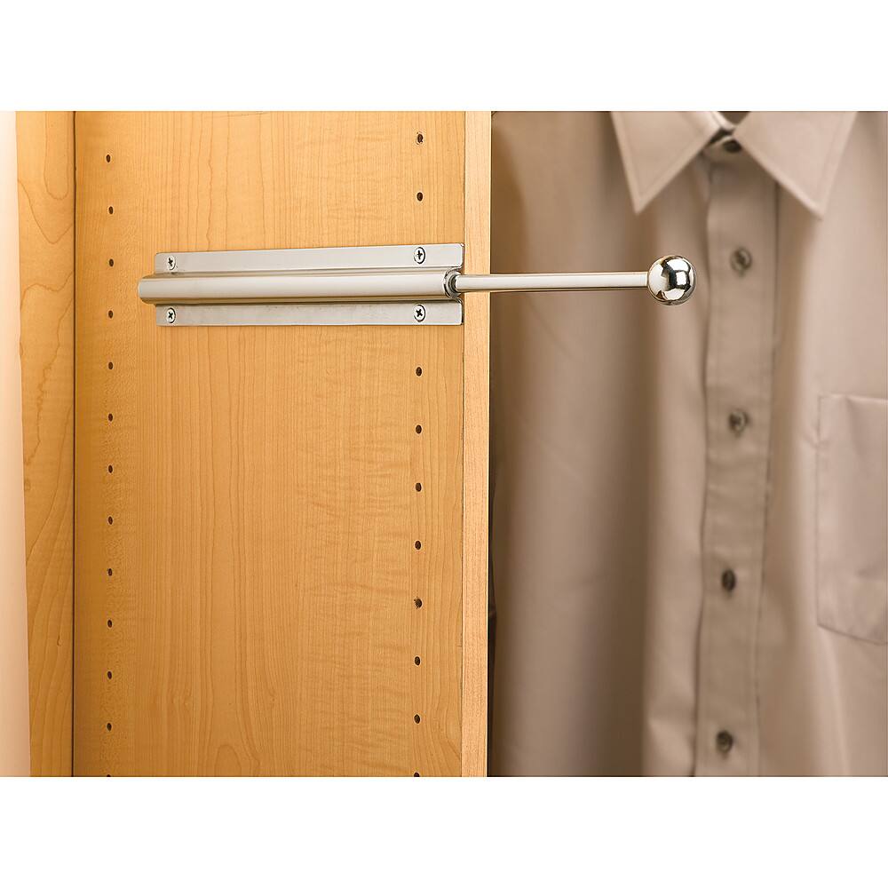 Alt View 14. Rev-A-Shelf - Extendable Metal Closet Valet Clothes Rod - Chrome.