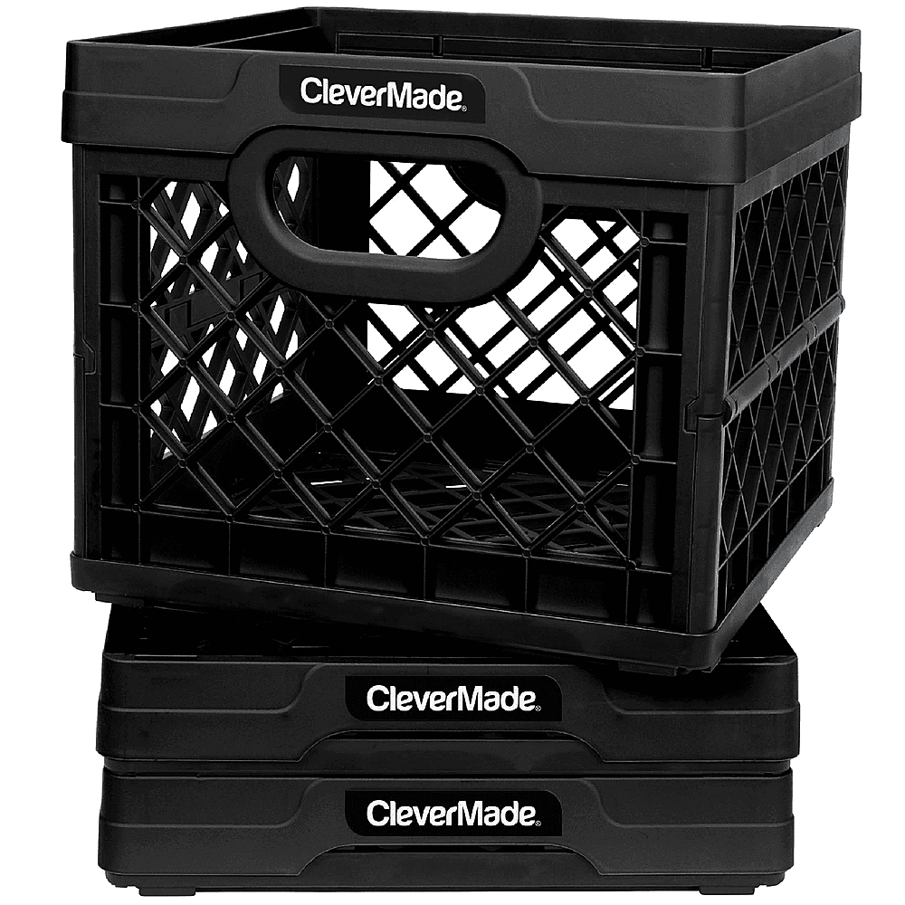 Best Buy: CleverMade Plastic Collapsible Utility Crate(3-Pack