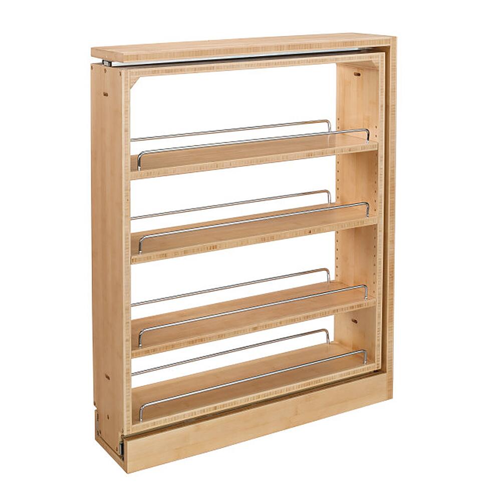 Alt View 11. Rev-A-Shelf - Cabinet Base Filler Pullout Organizer Rack - Maple.