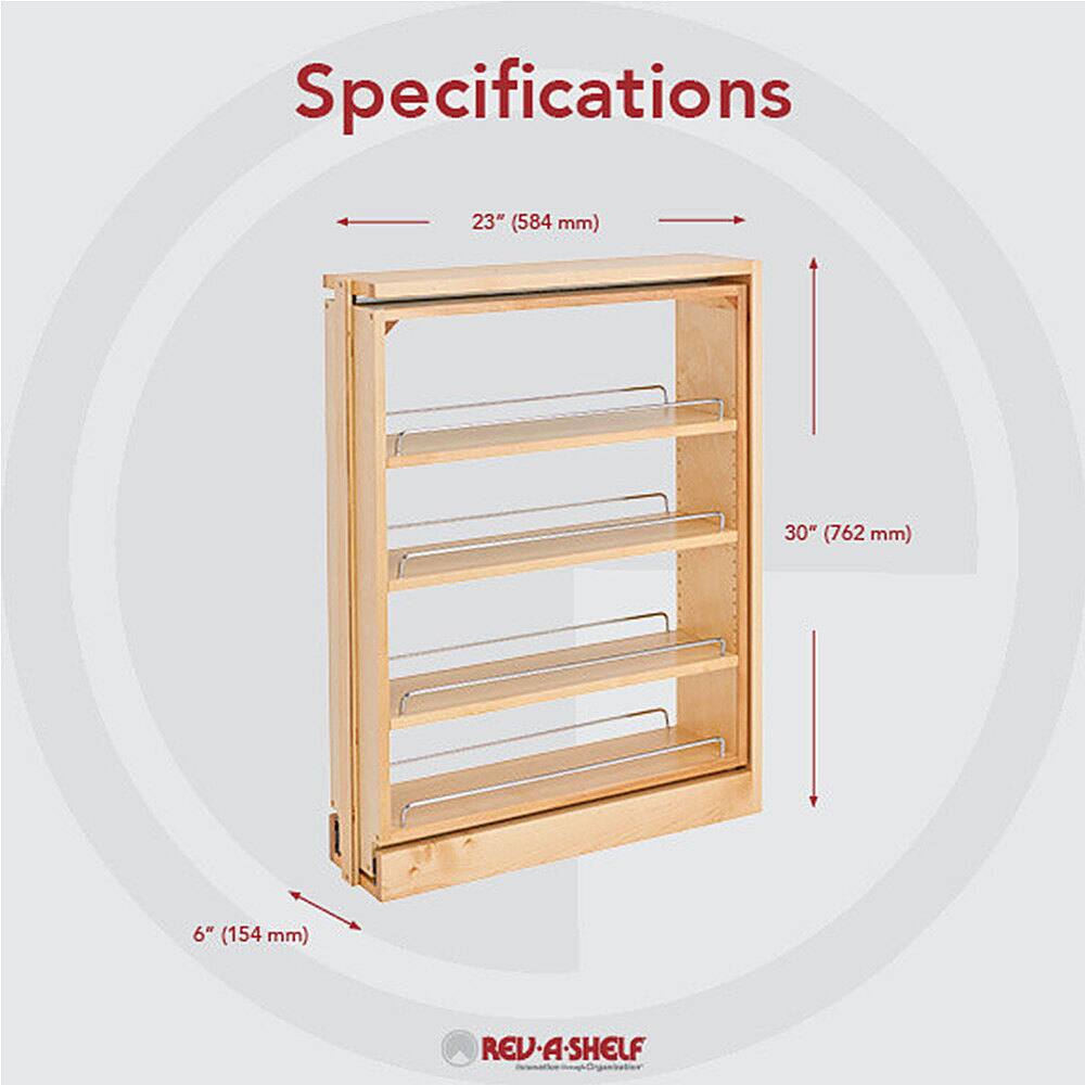 Alt View 13. Rev-A-Shelf - Cabinet Base Filler Pullout Organizer Rack - Maple.