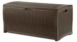 Suncast - Waterproof Resin Wicker Outdoor Patio Storage Deck Box