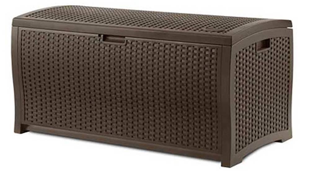 Alt View 11. Suncast - Waterproof Resin Wicker Outdoor Patio Storage Deck Box.