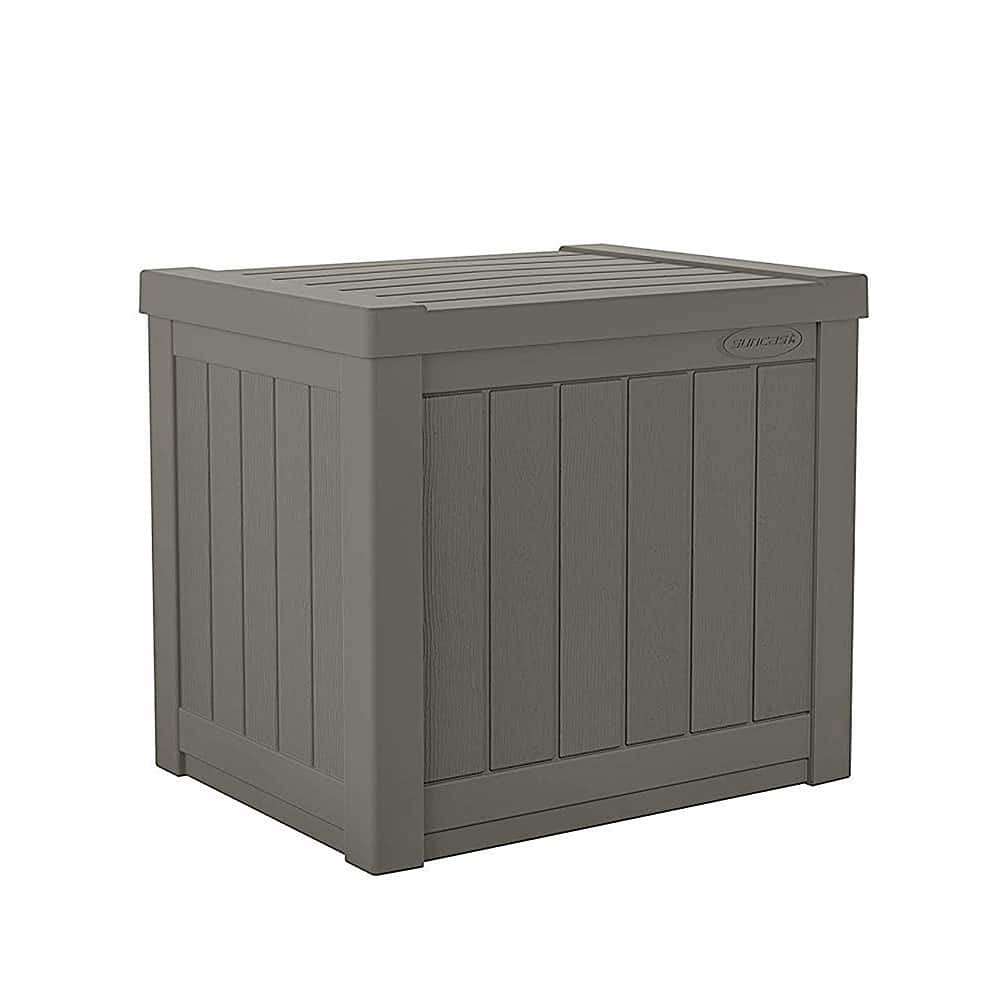 Front. Suncast - Small Resin Outdoor Patio Storage Deck Box - Stoney.