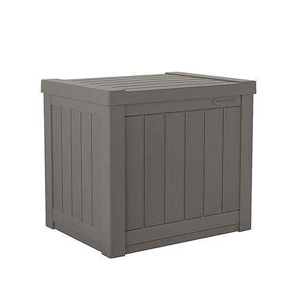 Front. Suncast - Small Resin Outdoor Patio Storage Deck Box - Stoney.