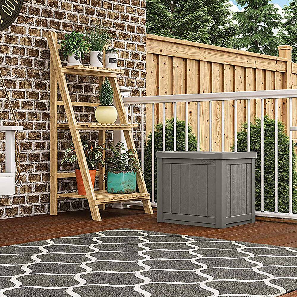Alt View 13. Suncast - Small Resin Outdoor Patio Storage Deck Box - Stoney.