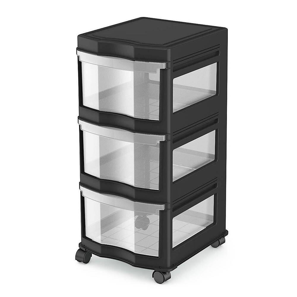Alt View 11. Life Story - Classic Standing Plastic Storage Organizer and Drawers - Black.
