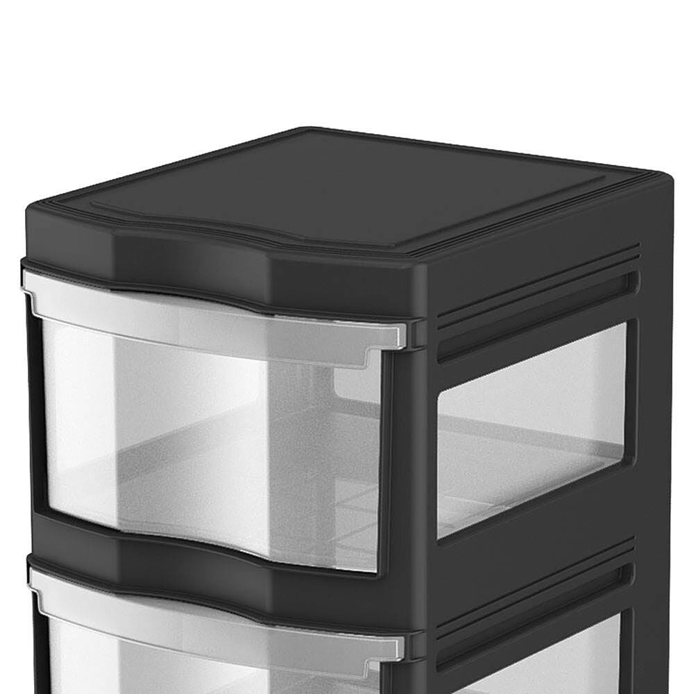 Alt View 12. Life Story - Classic Standing Plastic Storage Organizer and Drawers - Black.