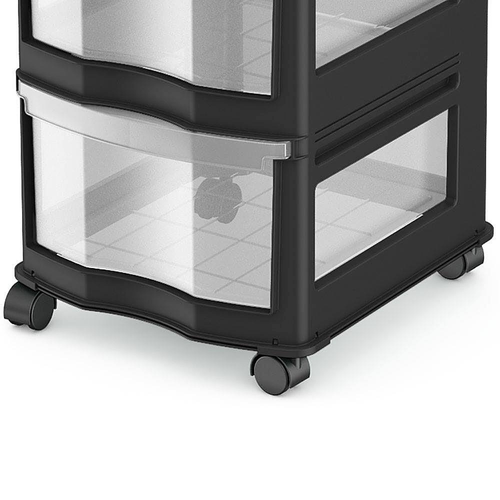 Alt View 13. Life Story - Classic Standing Plastic Storage Organizer and Drawers - Black.