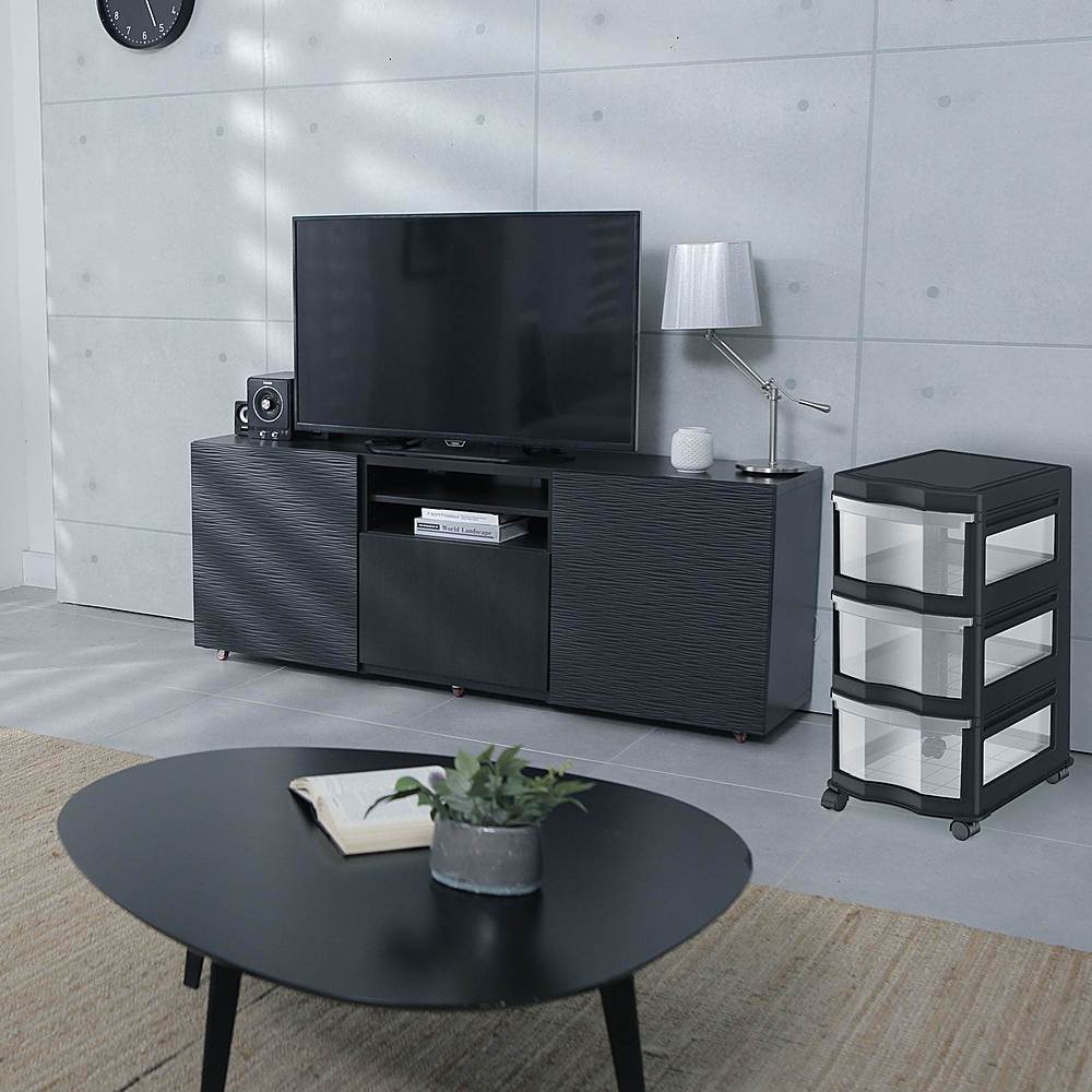 Alt View 14. Life Story - Classic Standing Plastic Storage Organizer and Drawers - Black.