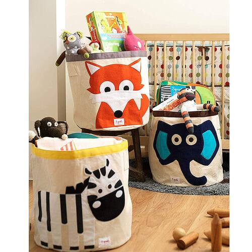 3 Sprouts - Canvas Storage Bin Laundry and Toy Basket for Baby and Toddlers-Front_Standard 