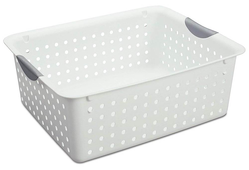 Alt View 11. Sterilite - Large Plastic Bin Organizer Storage Basket w/ Handles (6 Pack) - White.