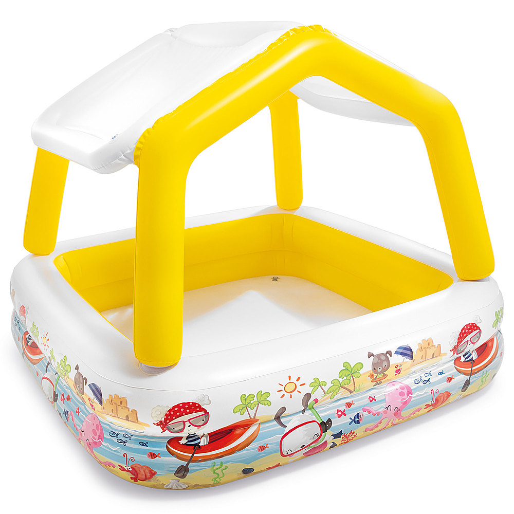 Intex Inflatable Ocean Scene Sun Shade Kids Swimming Pool With Canopy57470EP 