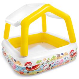 Intex - Inflatable Ocean Scene Sun Shade Kids Swimming Pool With Canopy - Multi