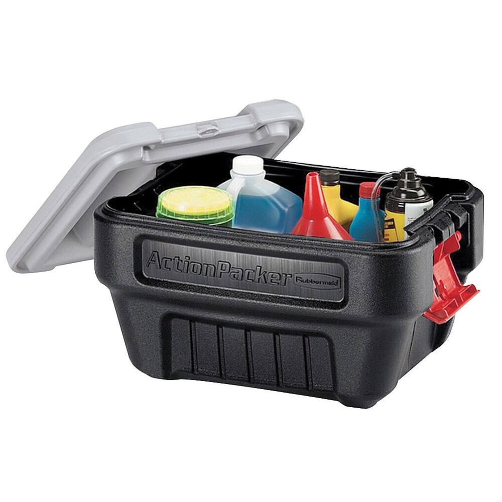 Alt View 15. RubberMaid - Rubbermaid 8 Gallon Lockable Latch Storage Container, Black (2 Pack).