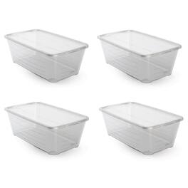 Life Story - Rectangular Clear Plastic Storage Shoe Box, 4 Pack