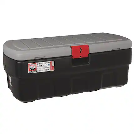Front. RubberMaid - Action Packer Lockable Latch Storage Box Container - Black.