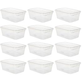 RubberMaid - Latching Plastic Storage Tote Container & Lid (12 Pack)