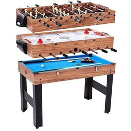 Lancaster Gaming Company - 3 in 1 Pool Billiard, Slide Hockey, Foosball Combo Arcade Game Table