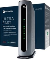 Motorola - AC3200 Router with 32 x 8 DOCSIS 3.1 Cable Modem - Black - Front_Zoom