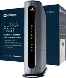 Motorola - MG8702 32x8 DOCSIS 3.1 Cable Modem + AC3200 Router - Black - Front_Zoom
