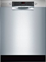 Bosch - 300 Series 24" ADA Front Control Built-In Dishwasher with 3rd Rack, HomeConnect, 46 dBA - Silver - Front_Zoom