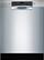 Front. Bosch - 300 Series 24" Front Control Smart Built-In Dishwasher, 46 dBA - Silver.