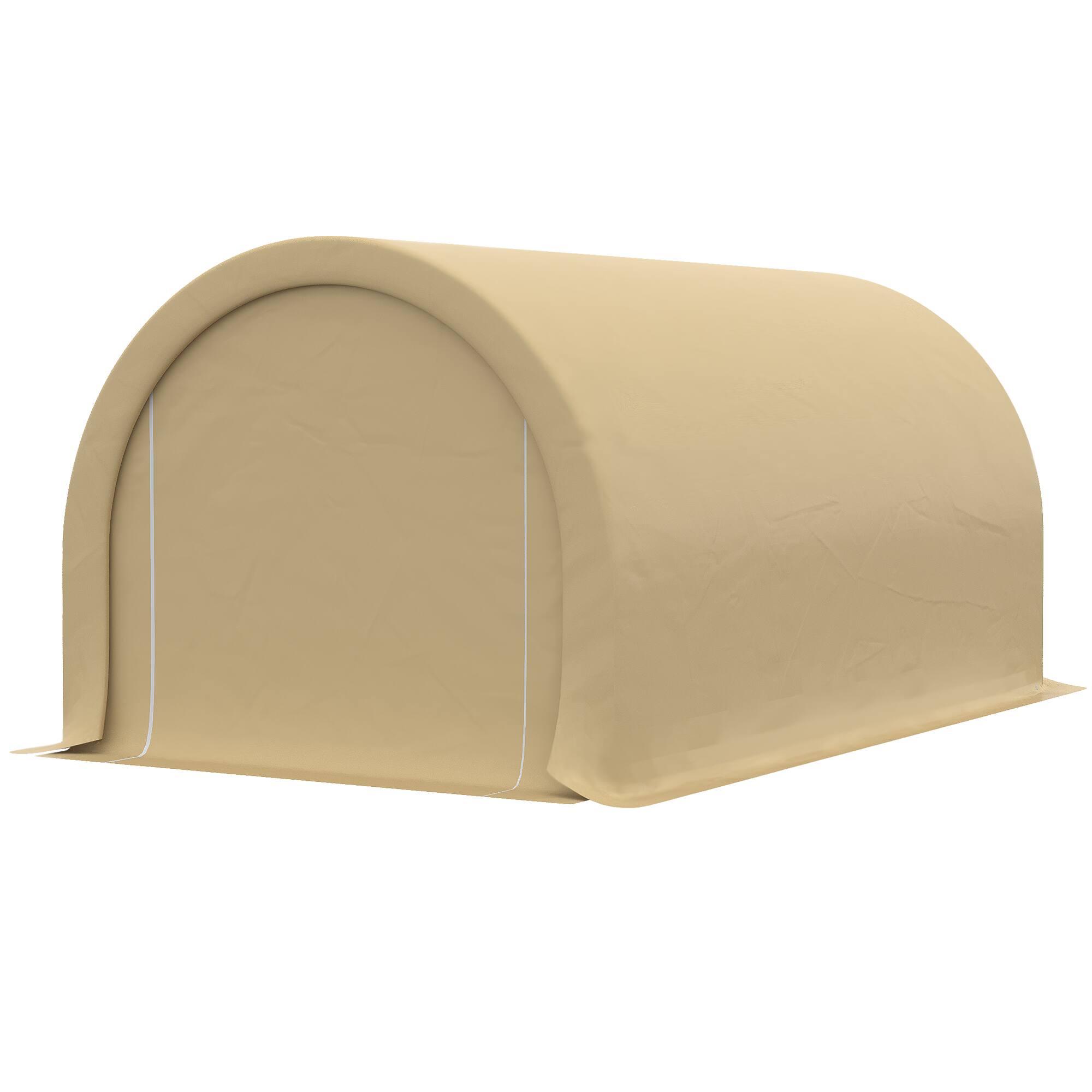 Alt View 7. Outsunny - 10' x 16' Carport, Heavy Duty Portable Garage Storage Tent with Large Zippered Door, Anti-UV PE Canopy Cover - Beige.