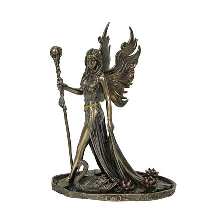 Front. Veronese Design - Aine Queen of the Fairies Bronze Finish Statue 8.75 Inches High - Multicolored.