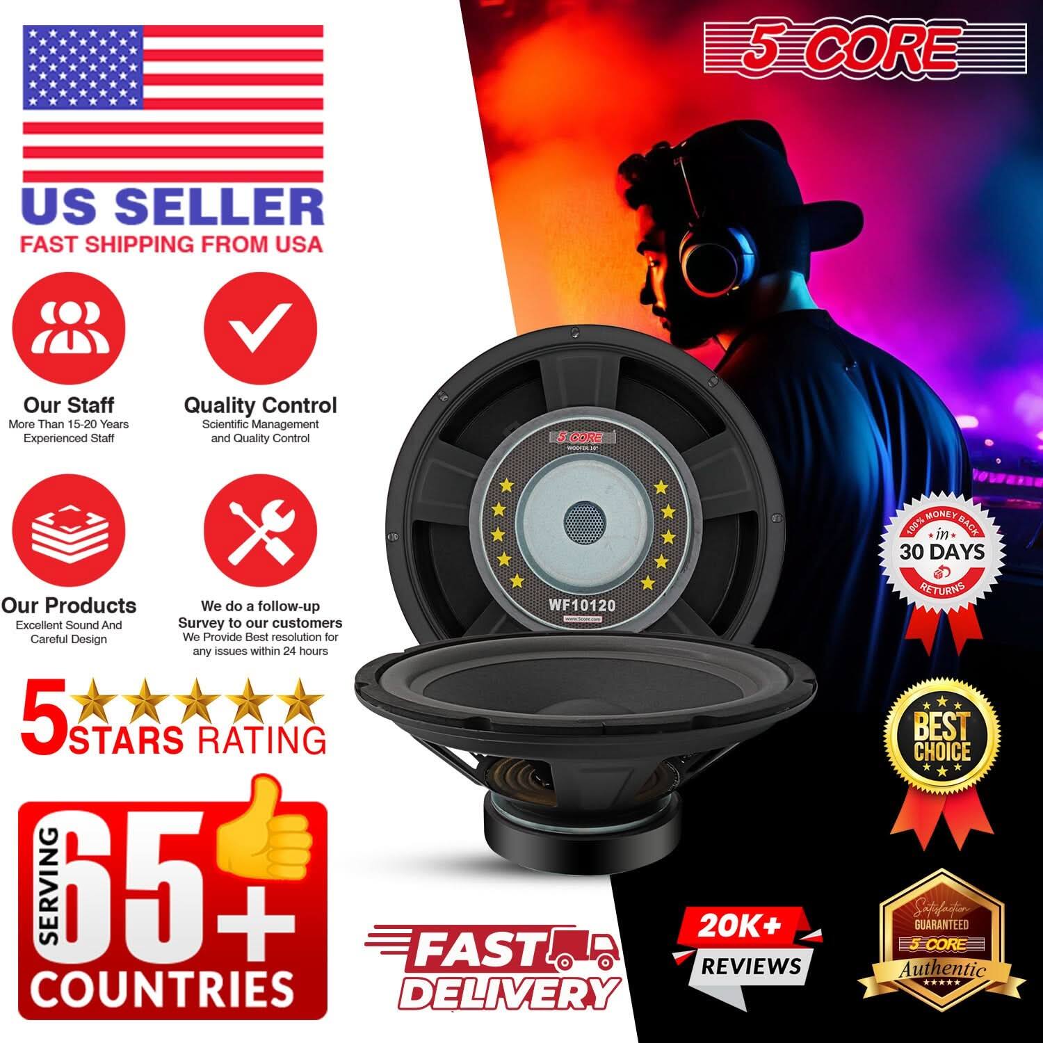 5 CORE, US SELLER, FAST SHIPPING FROM USA, Our Staff, More Than 15-20 Years Experienced Staff, Quality Control, Scientific Management and Quality Control, Our Products, We do a follow-up, WF10120, Excellent Sound And, Survey to our customers, Careful Design, We Provide Best resolution for any issues within 24 hours, 5 STARS RATING, SERVING 65+ COUNTRIES, FAST DELIVERY, RETURNS, BEST CHOICE, Satifaito, GUARANTEED, 20K+ REVIEWS, CORE, Authentic