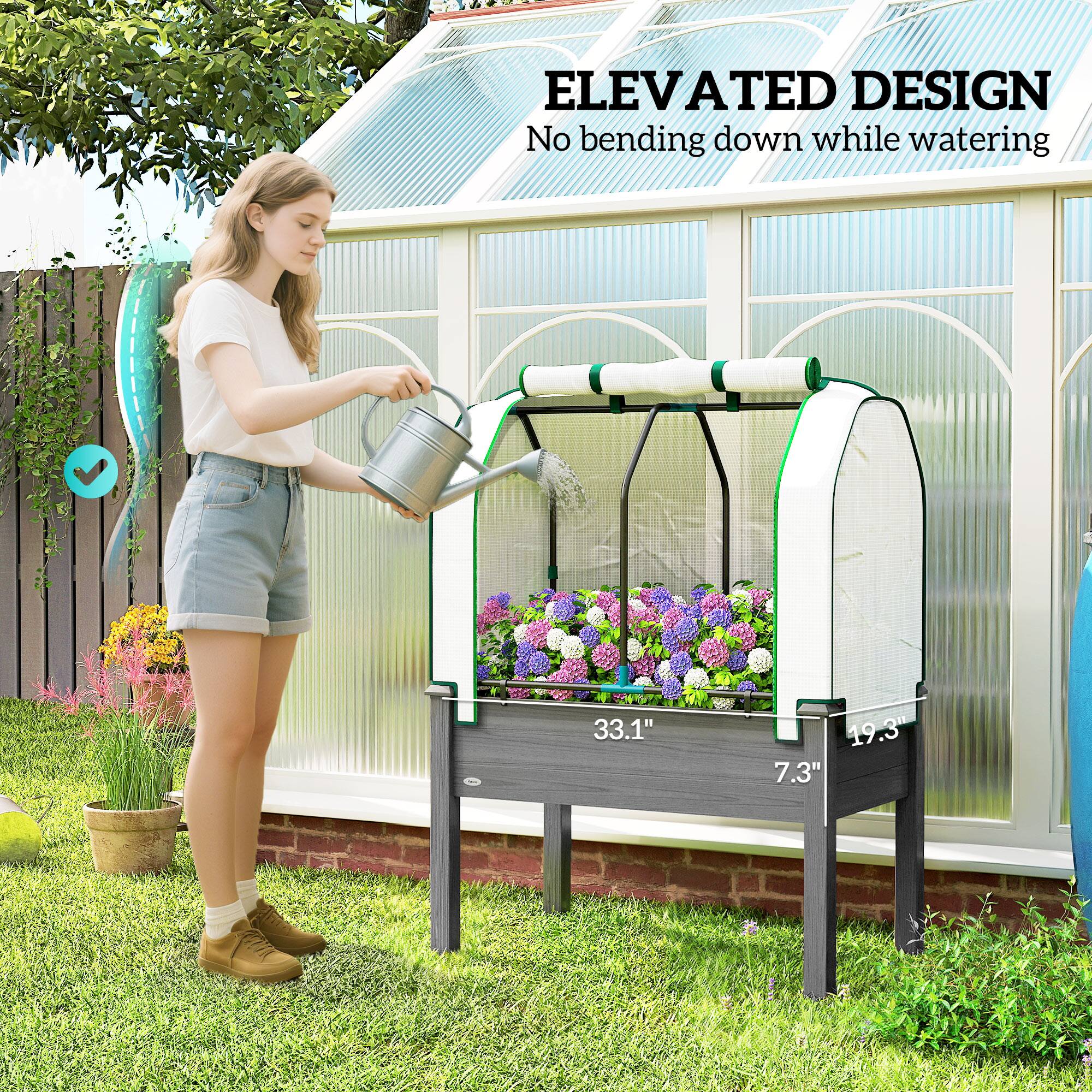 ELEVATED DESIGN  
No bending down while watering  

33.1"  
19.3"  
7.3"