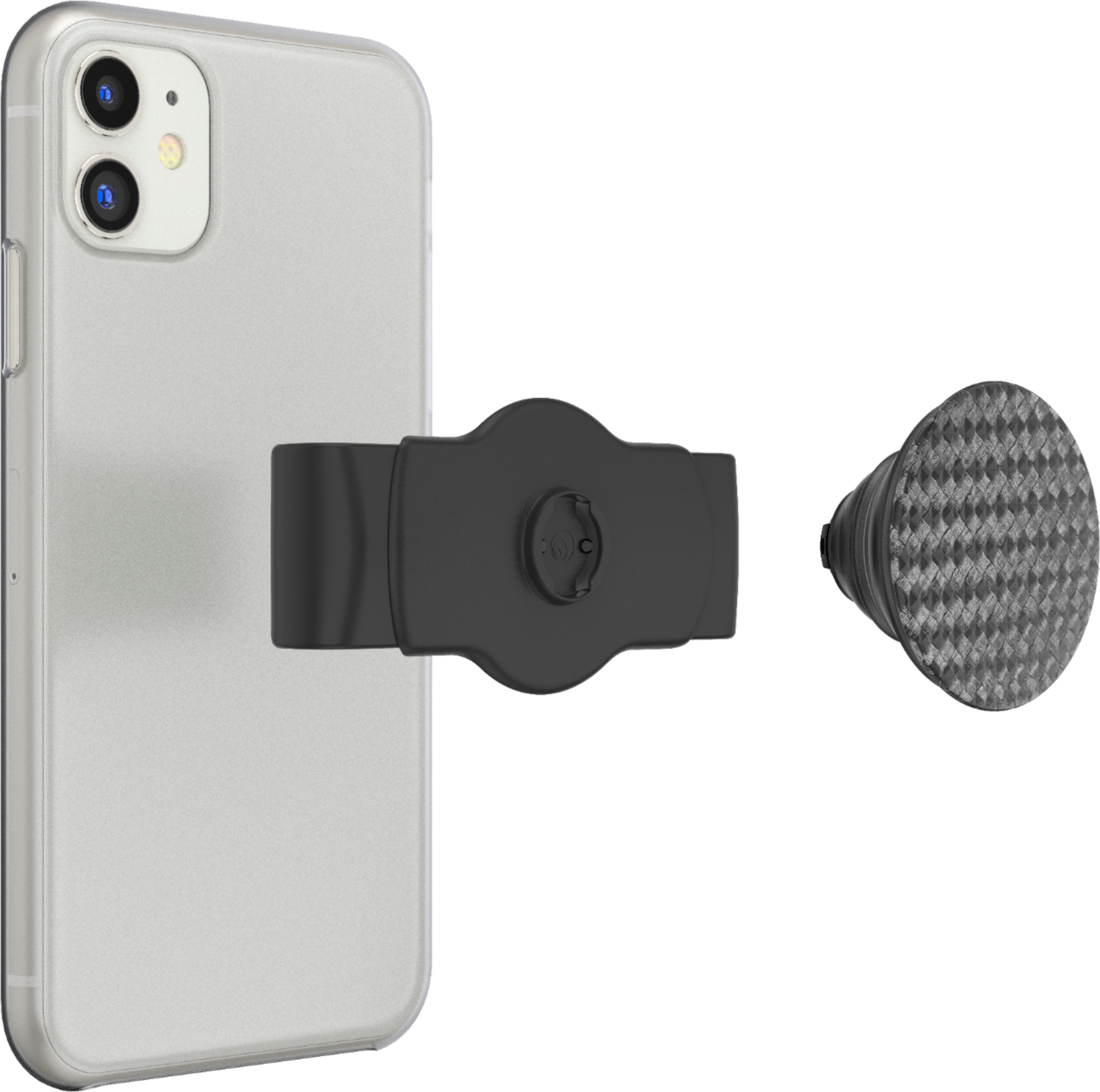 Angle View: PopSockets - PopGrip Slide Stretch Cell Phone Grip and Stand for Curved Edge Cell Phone Cases - Carbonite Weave