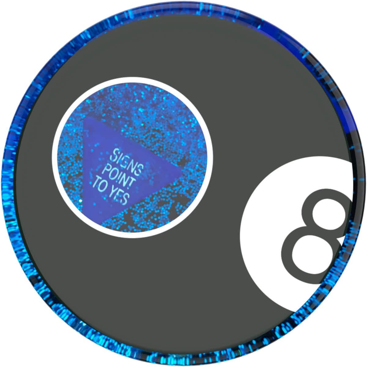 Angle. PopSockets - PopGrip Tidepool Cell Phone Grip and Stand - Tidepool Magic 8 Ball.