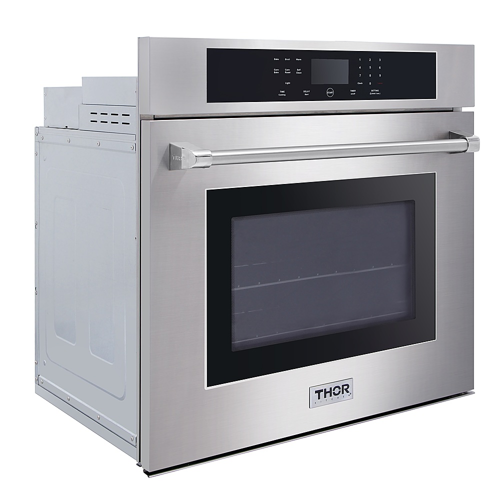 Angle View: Thor Kitchen - 30" Built-In Single Electric Wall Oven - Stainless steel