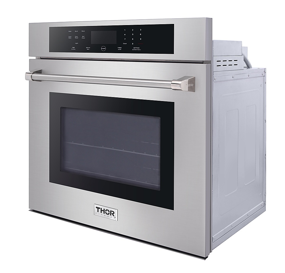 Left View: Thor Kitchen - 30" Built-In Single Electric Wall Oven - Stainless steel