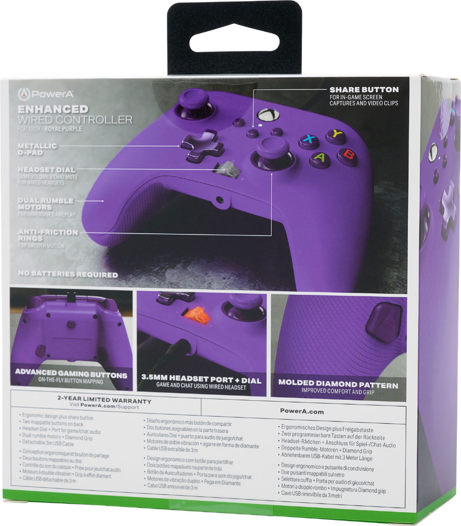 PowerA - Enhanced Wired Controller for Xbox Series X|S - Royal Purple