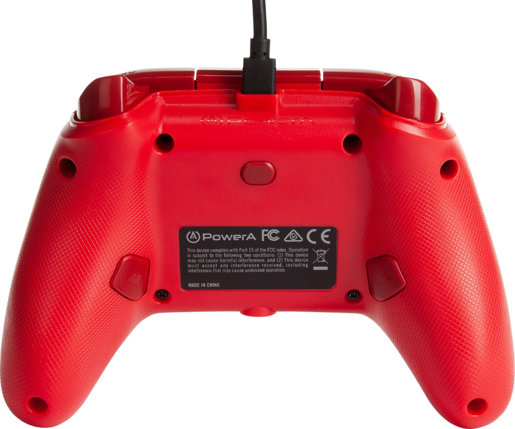 Back View: PowerA Enhanced Wired Controller for Xbox Series X|S - Red