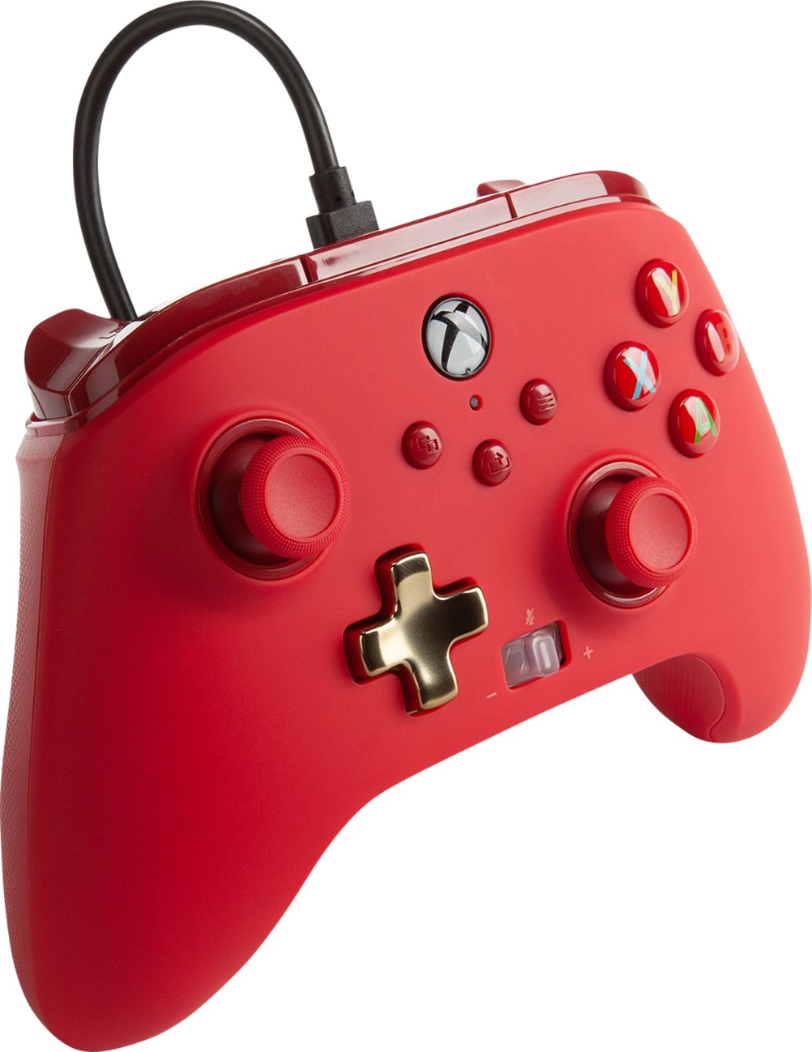 Angle View: PowerA Enhanced Wired Controller for Xbox Series X|S - Red
