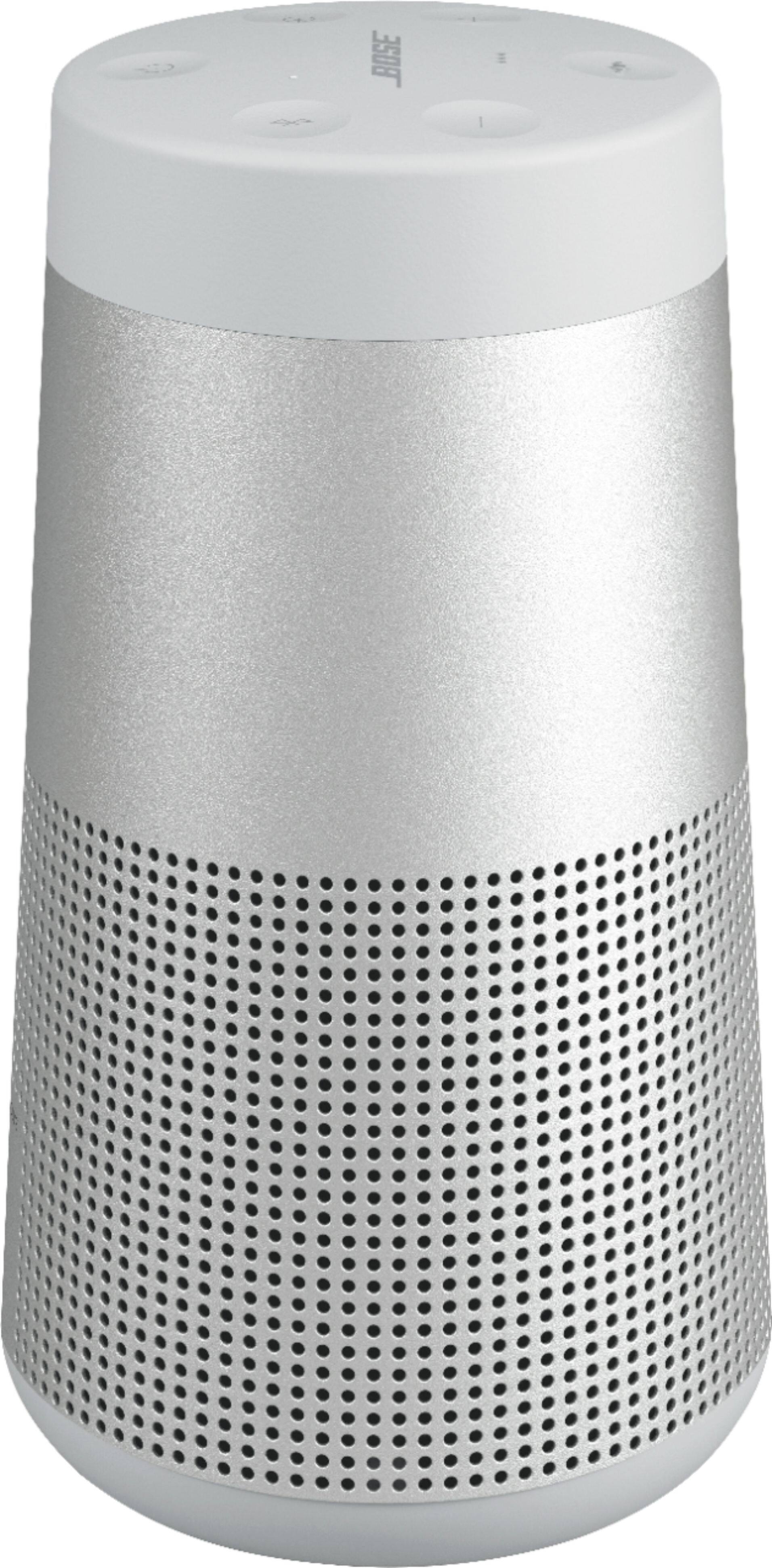 Left. Bose - SoundLink Revolve II Portable Bluetooth Speaker - Luxe Silver.