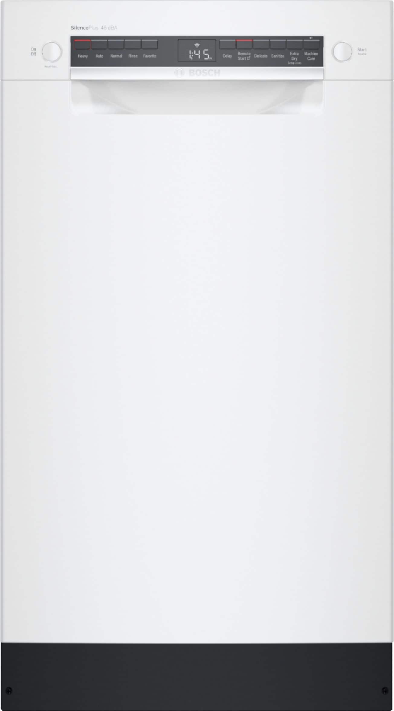 Front. Bosch - 300 Series 18" Front Control Smart Built-In Dishwasher with 3rd Rack and 46 dBA - White.